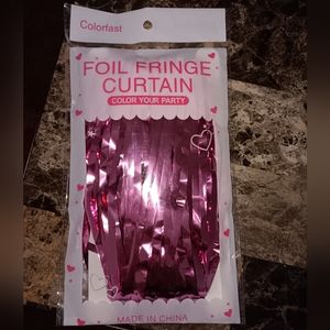 Pink foil curtain streamer